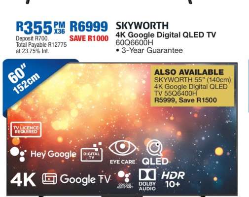SKYWORTH 4K Google Digital QLED TV