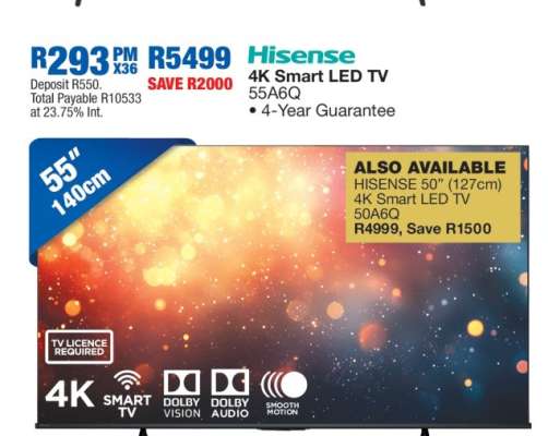 Hisense 4K Smart LED TV 55A6Q