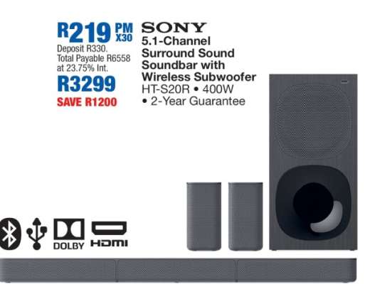 Sony 5.1-Channel Surround Sound Soundbar with Wireless Subwoofer