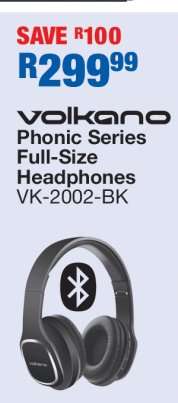 Volkano Phonic Series Full-Size Headphones VK-2002-BK