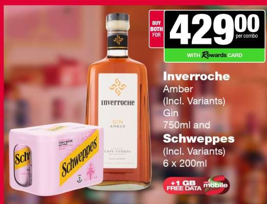 Inverroche Amber Gin & Schweppes