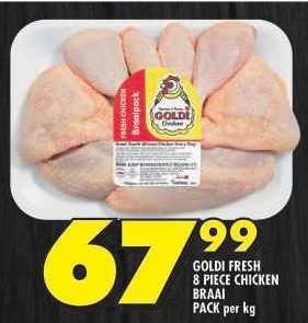 GOLDI FRESH 8 PIECE CHICKEN BRAAI PACK per kg