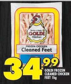 GOLDI FROZEN CLEANED CHICKEN FEET 1kg