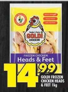 GOLDI FROZEN CHICKEN HEADS & FEET 1kg