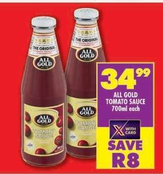 All Gold Tomato Sauce-700ml Each
