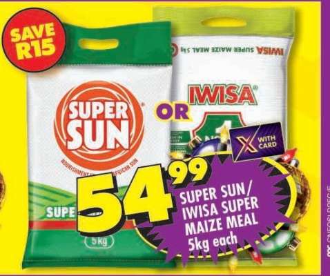 SUPER SUN / IWISA SUPER MAIZE MEAL 5kg each
