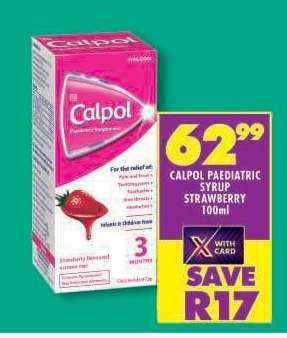 CALPOL PAEDIATRIC SYRUP STRAWBERRY 100ml