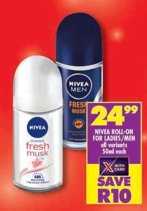 NIVEA ROLL-ON FOR LADIES/MEN