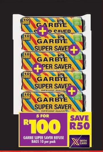 GARBIE SUPER SAVER REFUSE BAGS 10 per pack