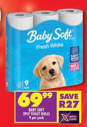 BABY SOFT 2PLY TOILET ROLLS
