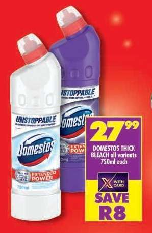 DOMESTOS THICK BLEACH all variants 750ml each