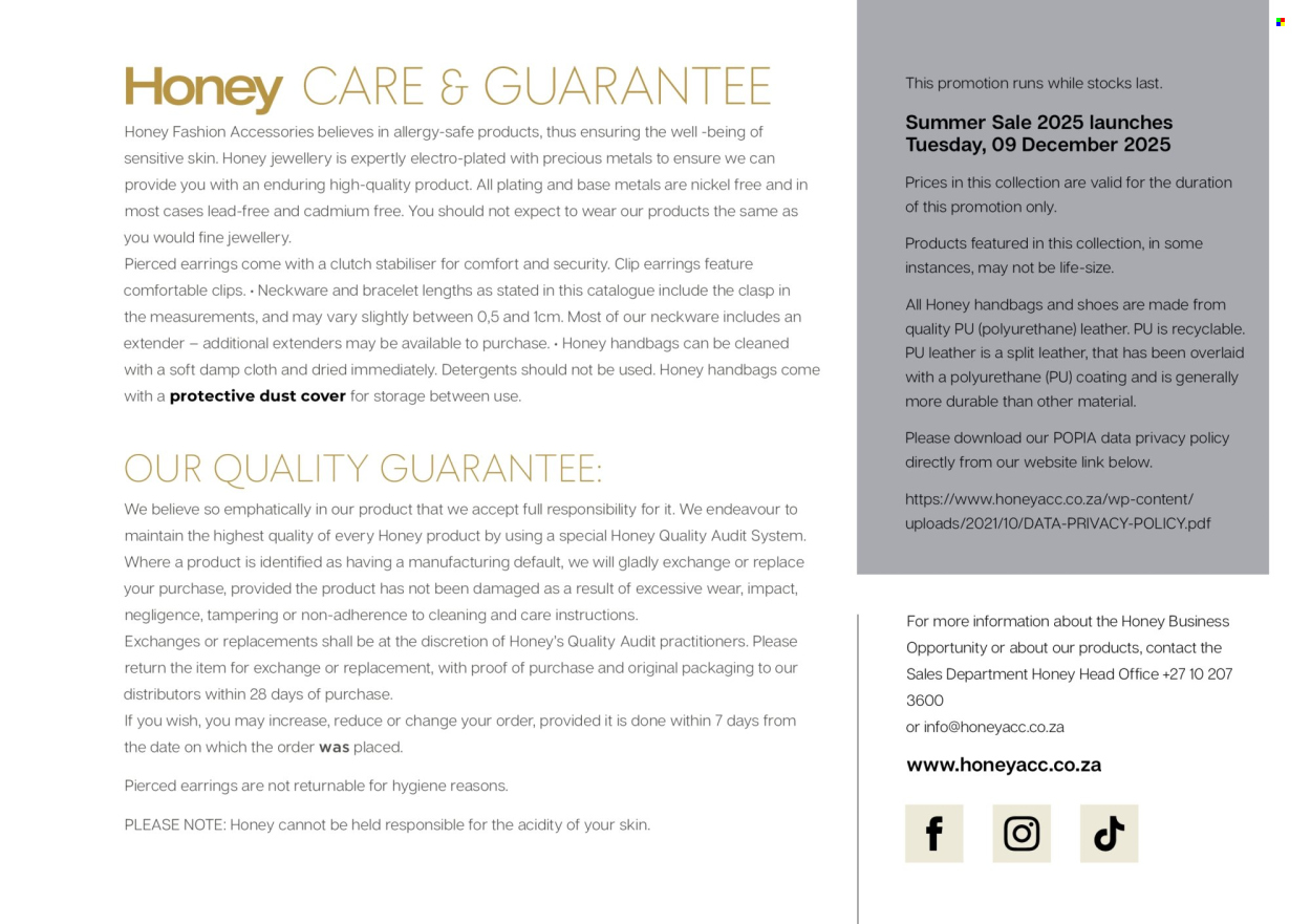 Honey specials. Page 179