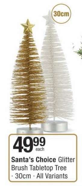Santa’s Choice Glitter Brush Tabletop Tree