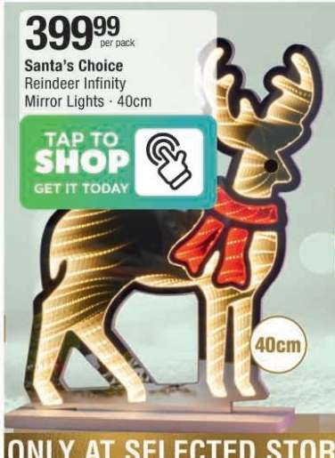 Santa’s Choice Reindeer Infinity Mirror Lights