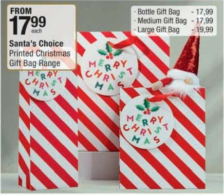 Santa's Choice Printed Christmas Gift Bag Range