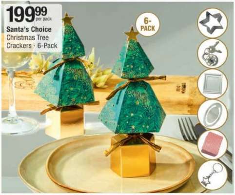 Santa's Choice Christmas Tree Crackers - 6-Pack
