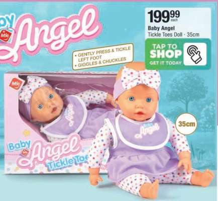 Baby Angel Tickle Toes Doll - 35cm