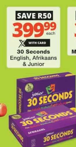 30 Seconds English, Afrikaans & Junior