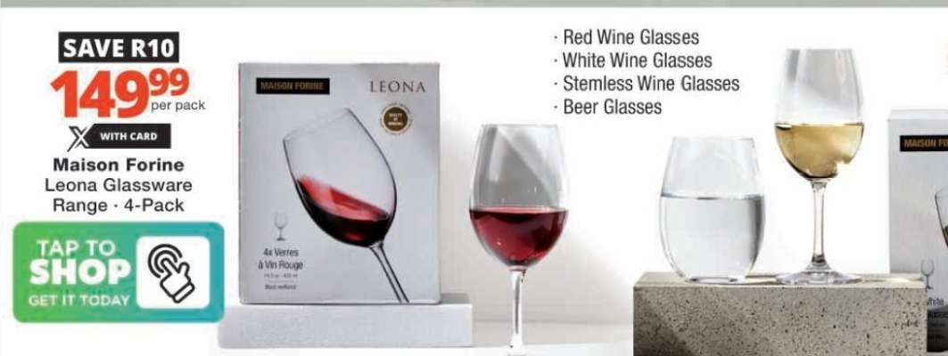 Maison Forine Leona Glassware Range - 4-Pack