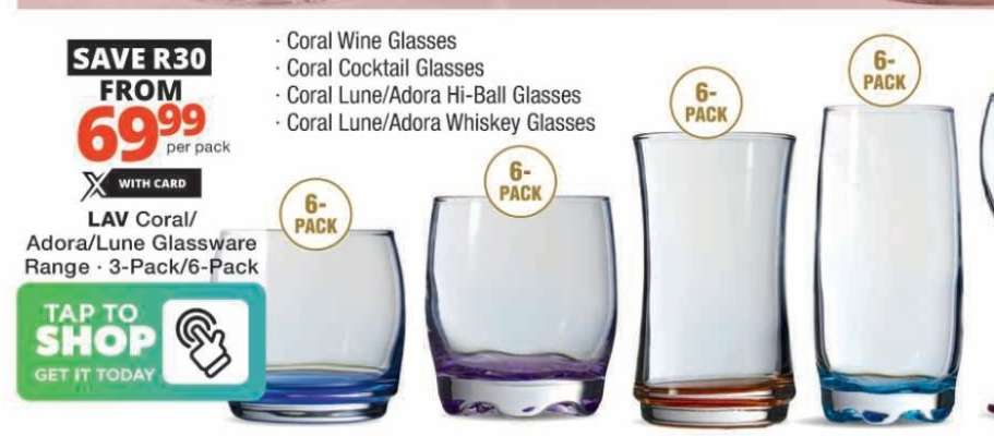 LAV Coral/Adora/Lune Glassware Range