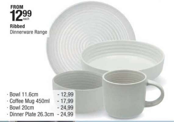Ribbed Dinnerware Range
