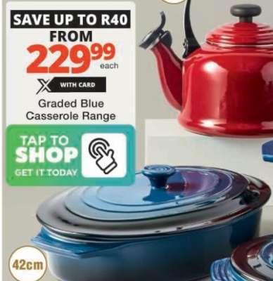 Graded Blue Casserole Range
