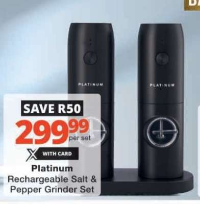 Platinum Rechargeable Salt & Pepper Grinder Set