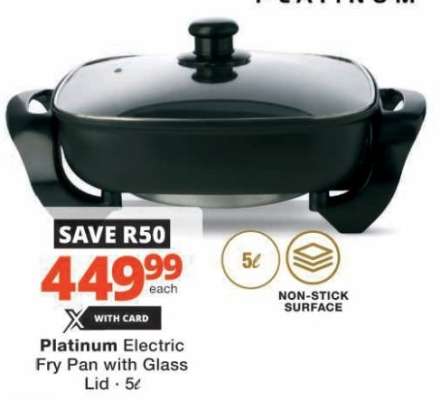 Platinum Electric Fry Pan with Glass Lid