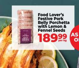 Food Lover’s Festive Pork Belly Porchetta with Lemon & Fennel Seeds