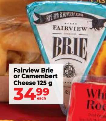 Fairview Brie or Camembert Cheese 125 g