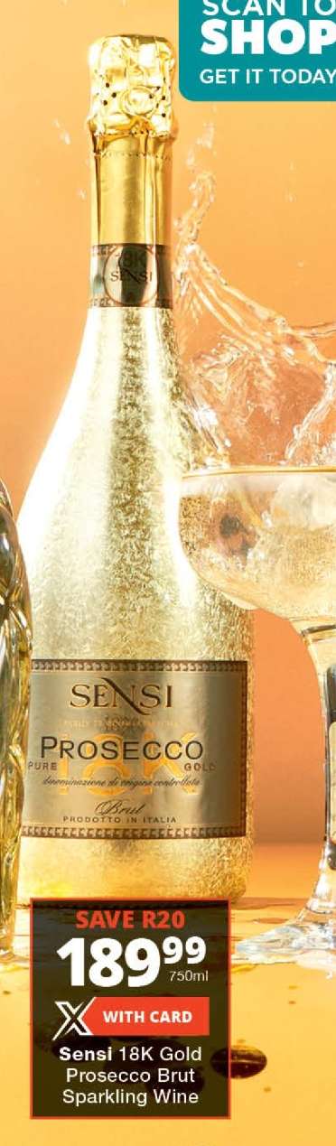 Sensi 18K Gold Prosecco Brut Sparkling Wine