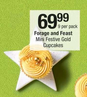 Forage and Feast Mini Festive Gold Cupcakes