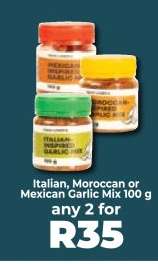 Italian, Moroccan or Mexican Garlic Mix 100 g
