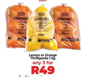 Lemon or Orange Thriftpacks 1 kg