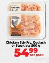 Chicken Stir-Fry, Goulash or Steaklets 500 g