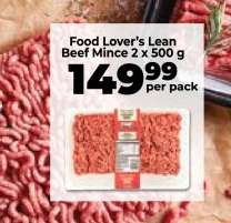 Food Lover's Lean Beef Mince 2 x 500 g