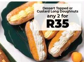 Dessert Topped or Custard Long Doughnuts