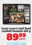 Food Lover’s Half Shell Cooked Mussels 450 g