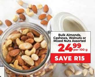 Bulk Almonds, Cashews, Walnuts or Mixed Nuts Assorted