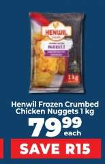 Henwil Frozen Crumbed Chicken Nuggets 1 kg