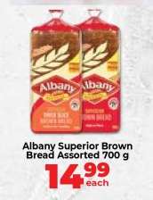 Albany Superior Brown Bread Assorted 700 g