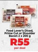 Food Lover’s Diced, Prime Cut or Shoulder Bacon 2 x 200 g