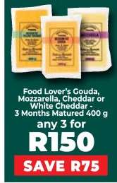 Food Lover’s Gouda, Mozzarella, Cheddar or White Cheddar
