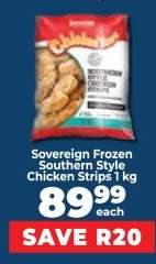 Sovereign Frozen Southern Style Chicken Strips 1 kg