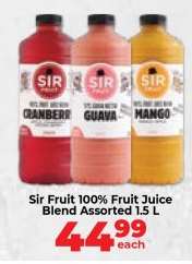 Sir Fruit 100% Fruit Juice Blend Assorted 1.5 L