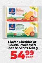 Clover Cheddar or Gouda Processed Cheese Slices 400 g