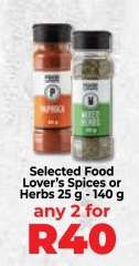 Selected Food Lover’s Spices or Herbs