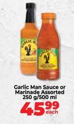 Garlic Man Sauce or Marinade Assorted