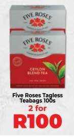 Five Roses Tagless Teabags 100s