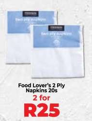 Food Lover’s 2 Ply Napkins 20s